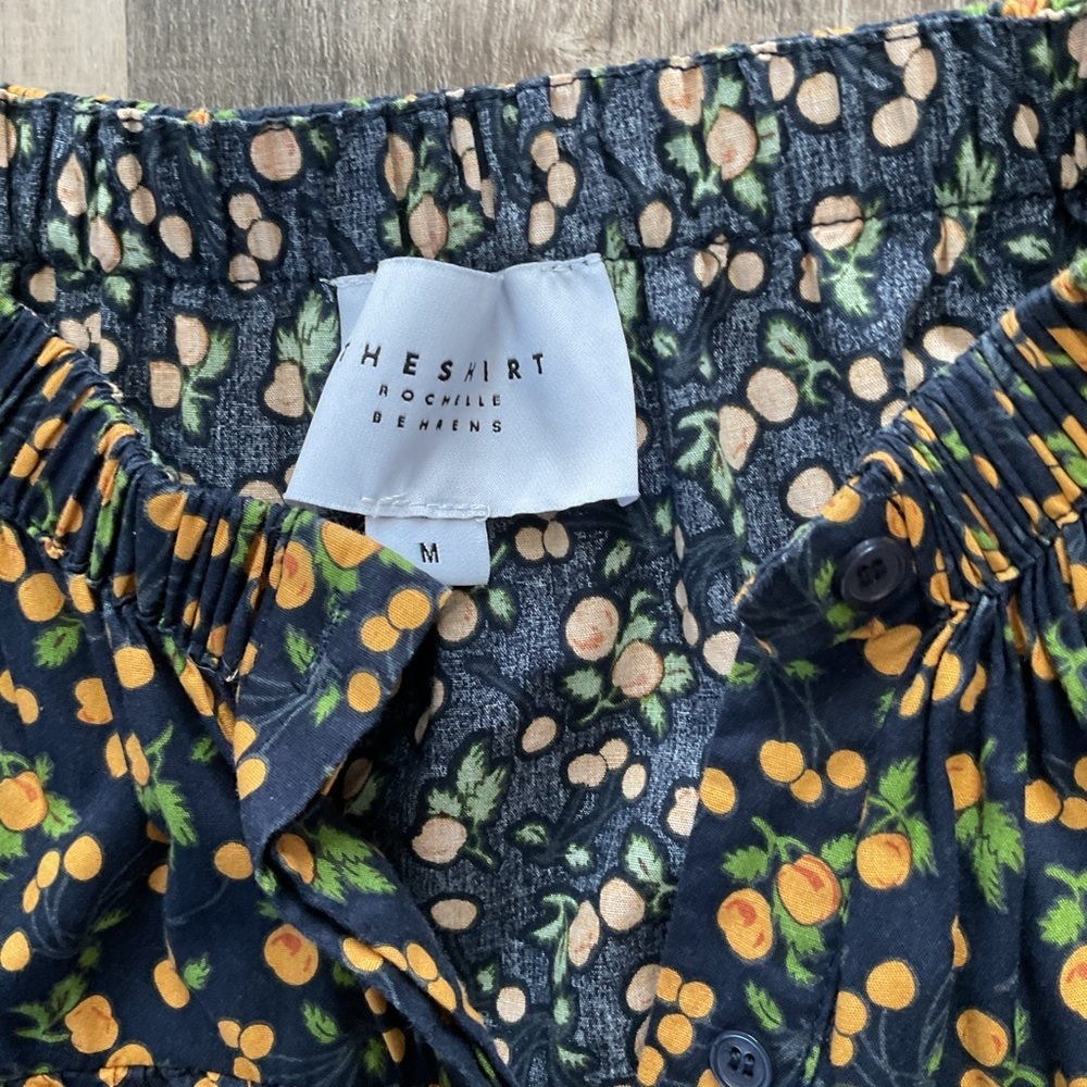 the shirt rochelle behrens navy dress with oranges Size Medium - Picture 2 of 5